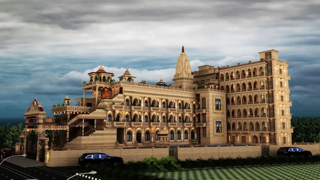In this picture, All about Iskcon Temple and its history has been described