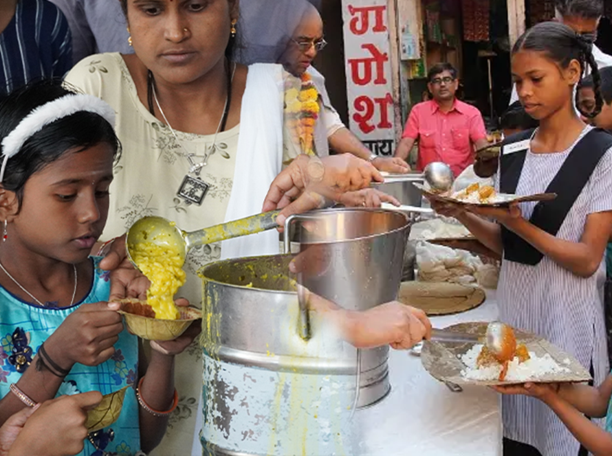 Kanyabhojan in ISKCON